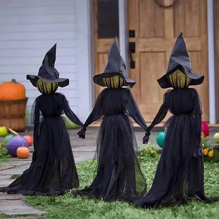 Light-Up Witches with Stakes Halloween Decorations Outdoor